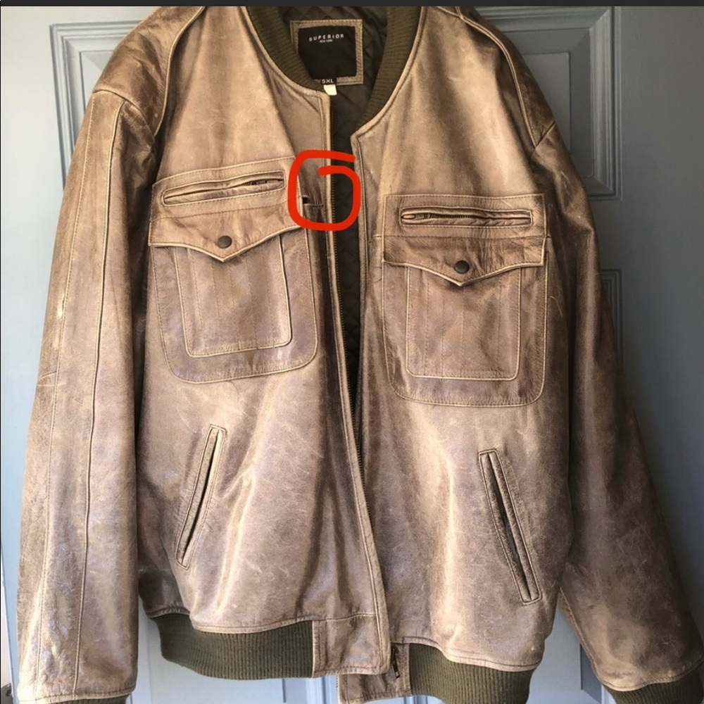 Leather Jacket - Olive Colored. - image 5